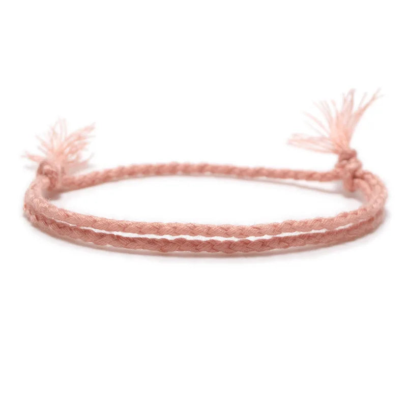 Handmade Woven Lucky Cotton Rope String Bracelet For Men Women Friendship Tassel Thread Bracelets & Bangles
