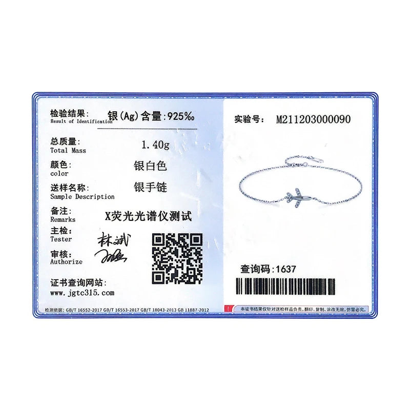 Modian Fashion Clear CZ Aircraft Bracelet Solid 925 Sterling Silver Charm Chain Exquisite Bracelets For Women Girls Jewelry Gift
