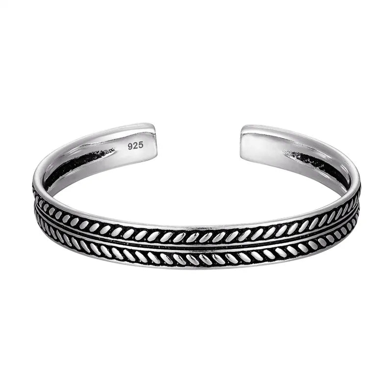 New Arrival Vintage Silver Color Fish Pattern Open Bracelet Bangle Hand Beat Irregular Bracelet For Women Men Jewelry