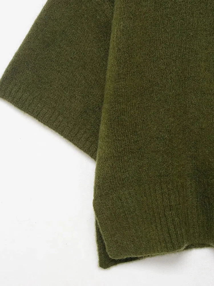 Women 2025 Autumn Winter New Sweater Turtleneck Short sleeve Knitted Pullover Korean Fashion Casual Pullover