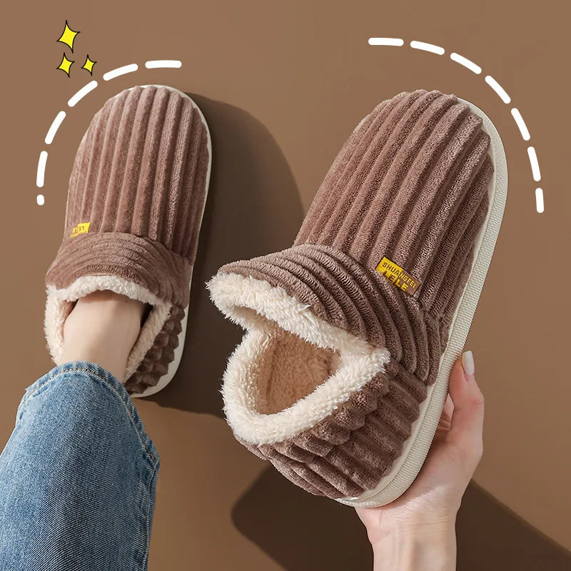 Fashion Fuzzy Women Shoes Indoor House Shoes Outdoor Antiskid Women Shoes Winter Warm Cozy Shoes Women Soft Women Cotton Shoes