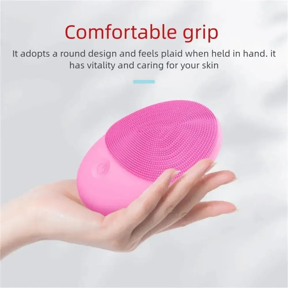 Waterproof Electric Silicone Facial Cleansing Brush - Gentle Silicone Material for Deep Pore Cleansing, Exfoliation, and Massage