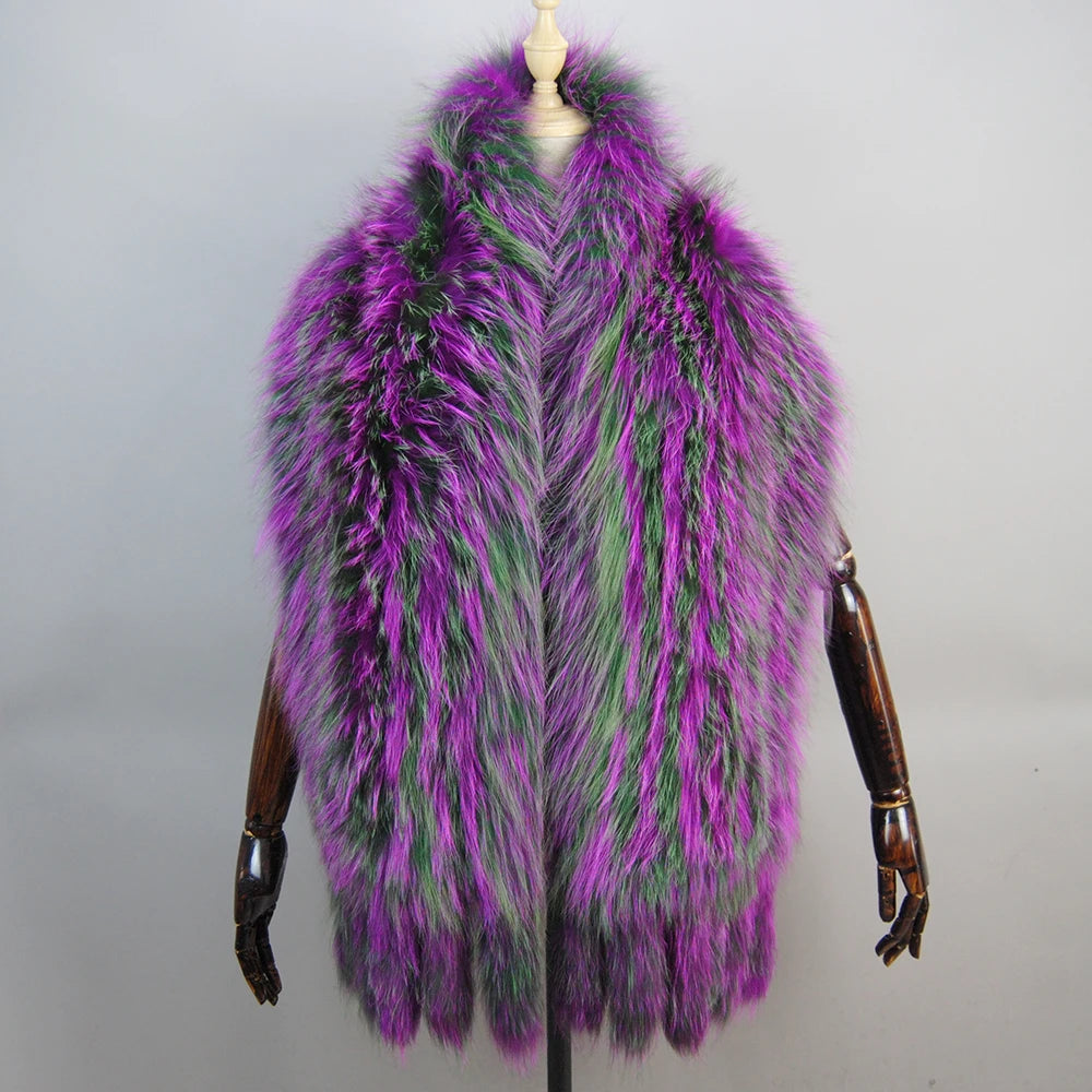 Genuine Real Fox Fur Collar Shawl 100% Natural Fox Scarf For Women Neck Warm Fur Muffler Real Fox Fur Big Scarves Female Wrap