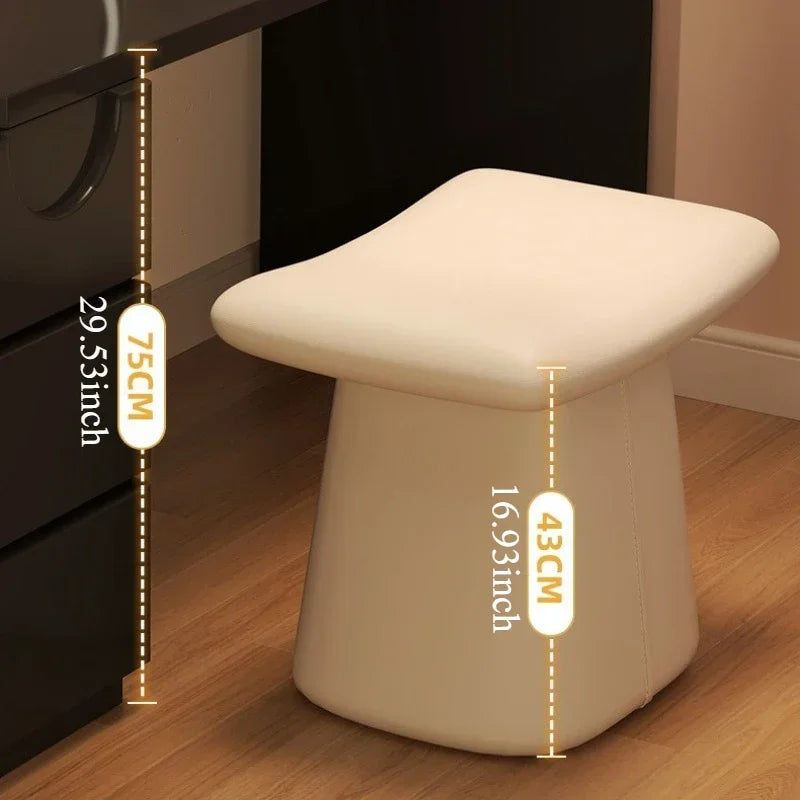Designer Dressing Stool Makeup Bedroom Chair Nail Art Soft Seat Leather Seating Pier Home Light Luxury Shoeshine Stool