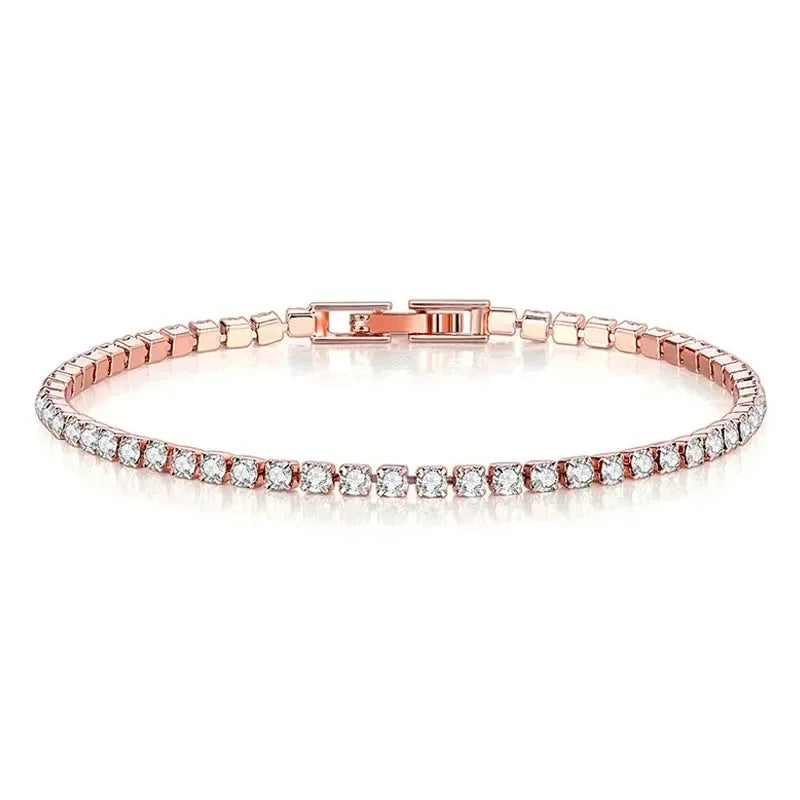 Hip hop trendy new exquisite 925 sterling silver tennis bracelet, gold men's and women's bracelets, crystal jewelry gifts
