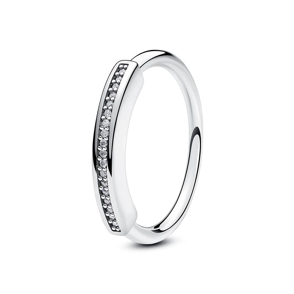 925 Sterling Silver Rings For Women Original Love Heart Wishbone Star Moon Engagement Rose Gold Wedding Ring Crystals Jewelry