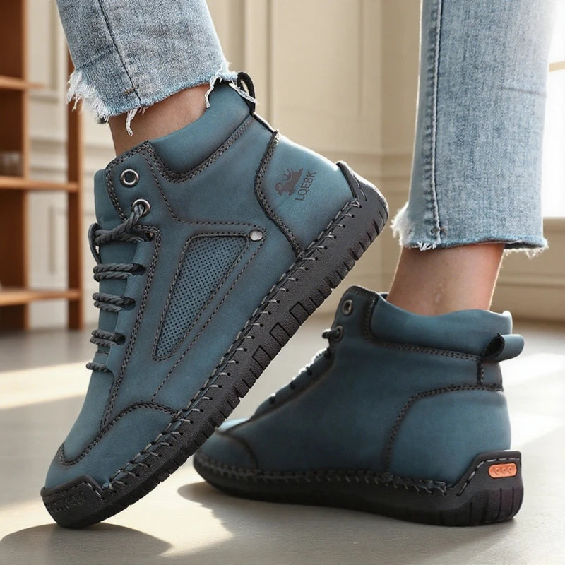 Shoes for Women Large Size Leather Boots Fashion Women's Ankle Boots Handmade Stitching New Flat Casual Shoes New Sneakers Women