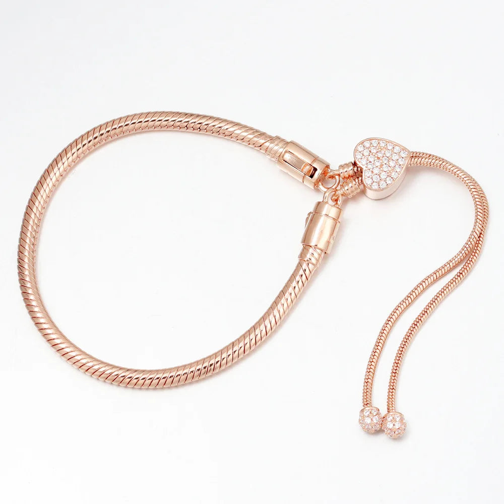 925% sterling silver charm bracelet for women's fashion classic telescopic butterfly bracelet original DIY high-quality jewelry