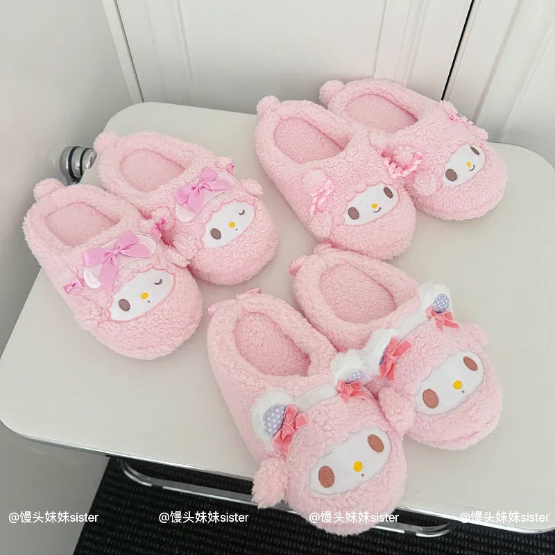 Cute My Sweet Piano Fluffy Home Slippers Adorable Plush Indoor Shoes Cozy Warm Bedroom Slippers for Girls Women Non-slip Flat
