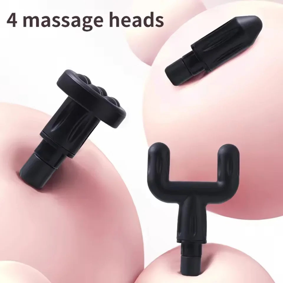 Household Portable Muscle Relaxation Device - Rechargeable, 4 Interchangeable Massage Heads, Powerful Full-Body Massage Gun