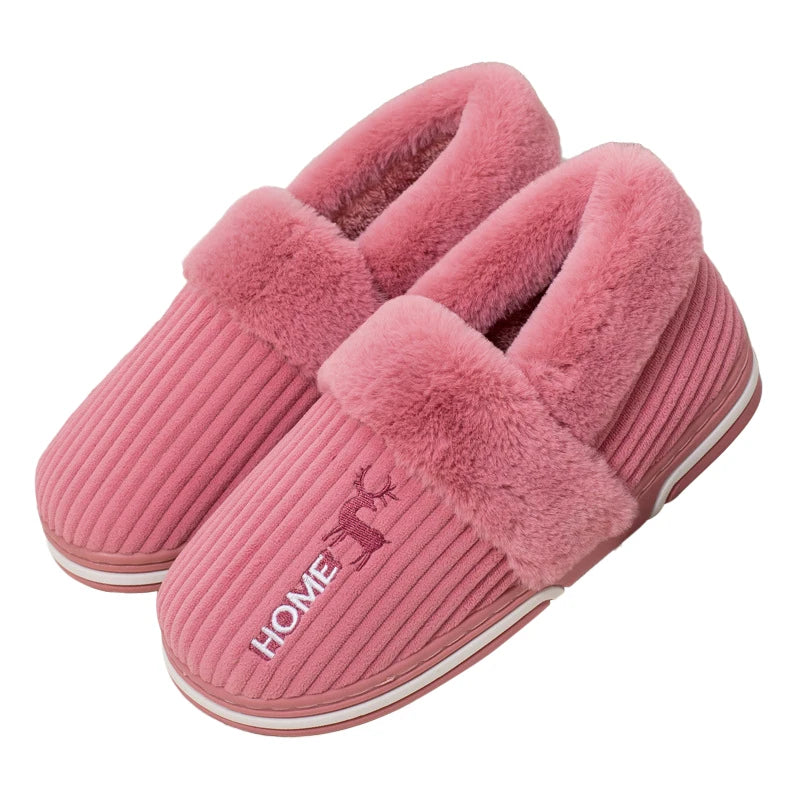 Eyriphy Winter Warm Plush Slippers Women Comfort Warm Cotton Shoes Soft Sole Indoor Outdoor Bedroom Slides Female Lovely Slipper