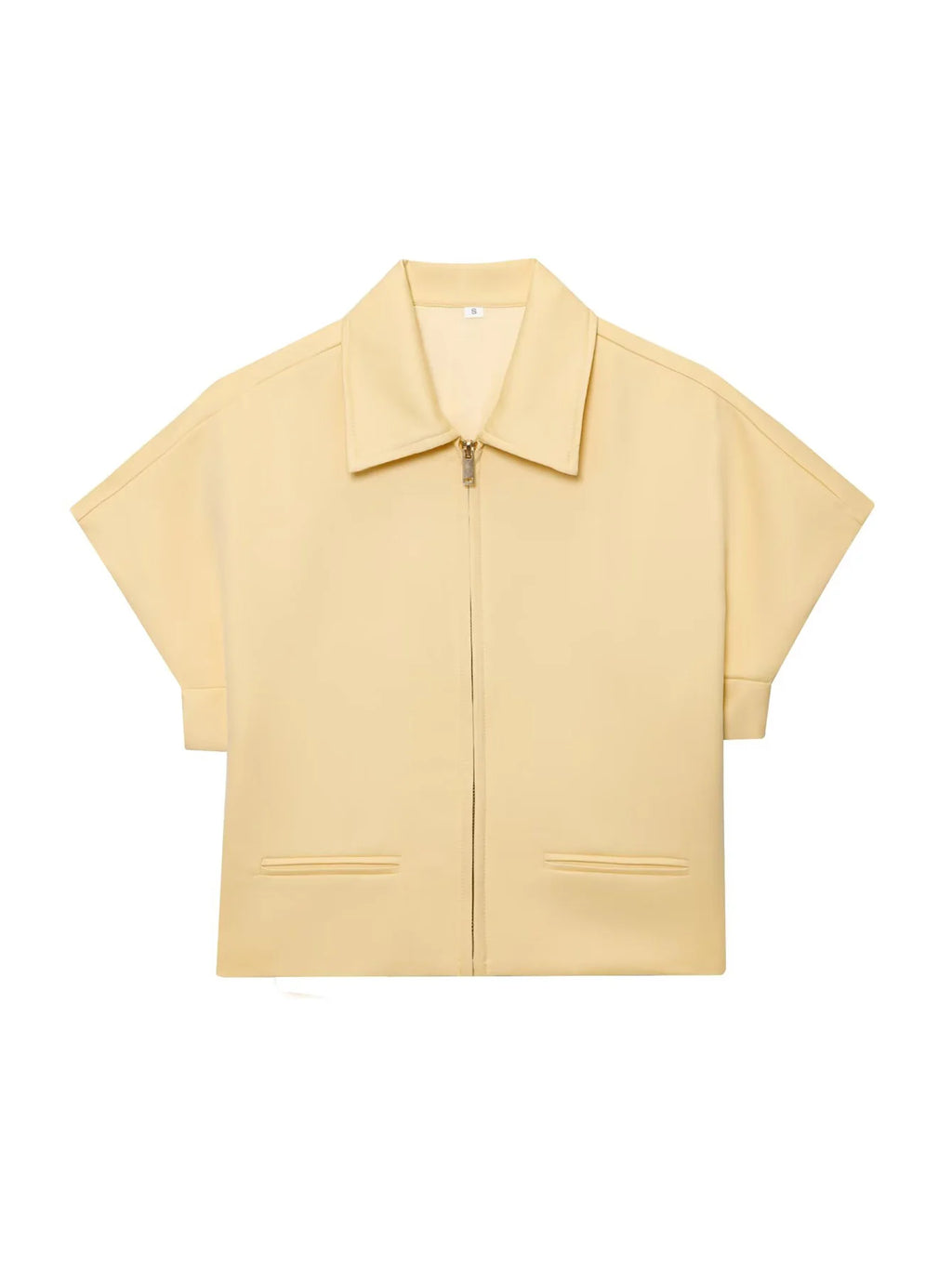 Women's Casual Zipper Jackets Streetwear New In Outerwears Women Bomber Jacket Yellow Fashion Chic Lady High Street Cropped