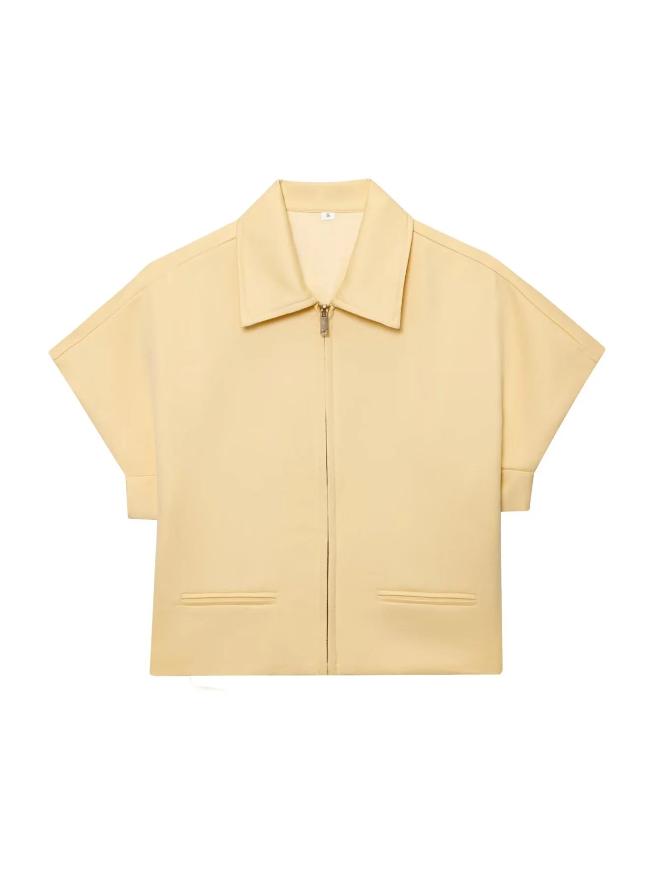 Women's Casual Zipper Jackets Streetwear New In Outerwears Women Bomber Jacket Yellow Fashion Chic Lady High Street Cropped