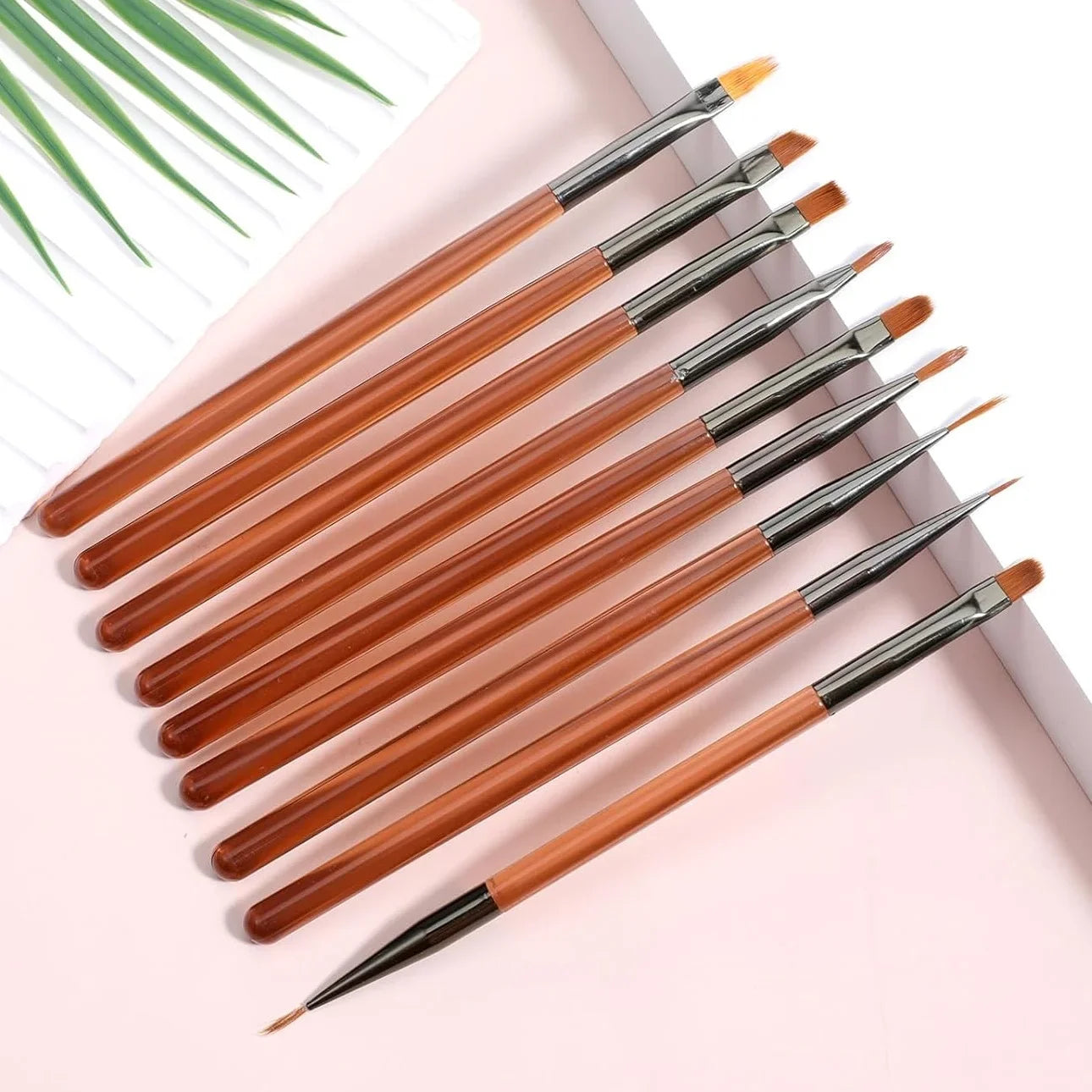 9-Piece Nail Art Brush Set, Nail Design Tool Kit with Acrylic Nail Brushes, Gel Brushes, Nail Art Pens, for Salon and Home Use