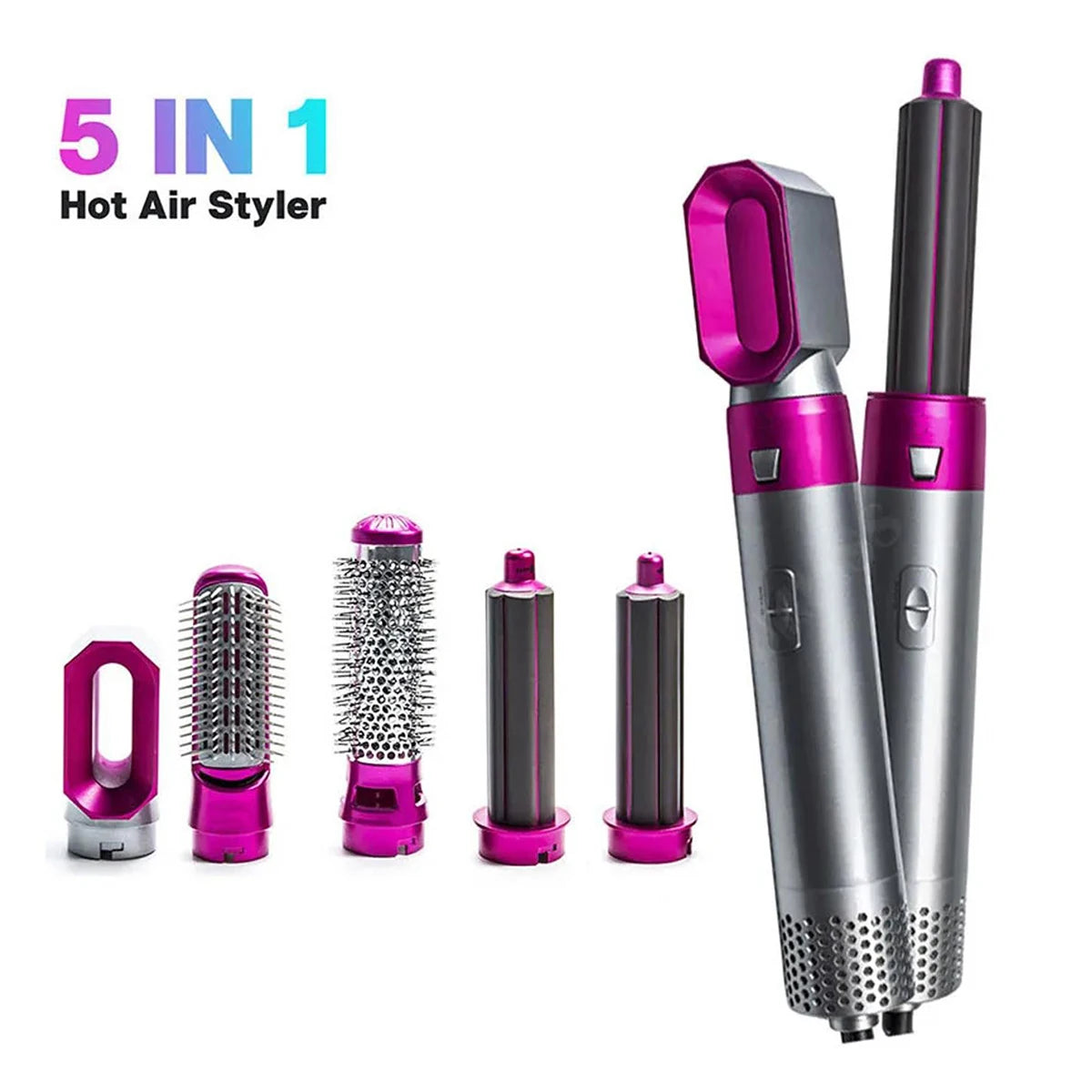Hot Air Brush 5 in 1 Hair Dryer Brush Negative Ionic Detachable Hair Dryer  Styler Air Culer Wand Hair Straightener Brush Blow