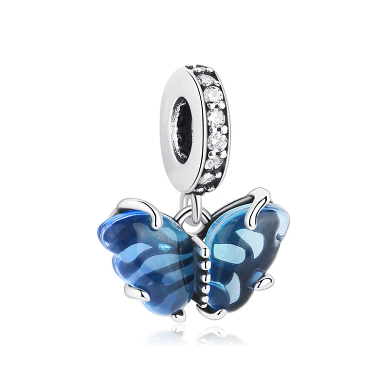 Original 925 Sterling Silver Charms Butterfly Firefly Lucky Clover Beads Fit Brand Bracelets Necklaces Diy Jewelry For Women