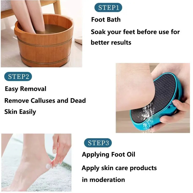 Nano Glass Foot File Callus Remover Heel Scraper in Shower Foot Scrubber Dead Skin Remover Pedicure Foot Buffer for Soft Feet