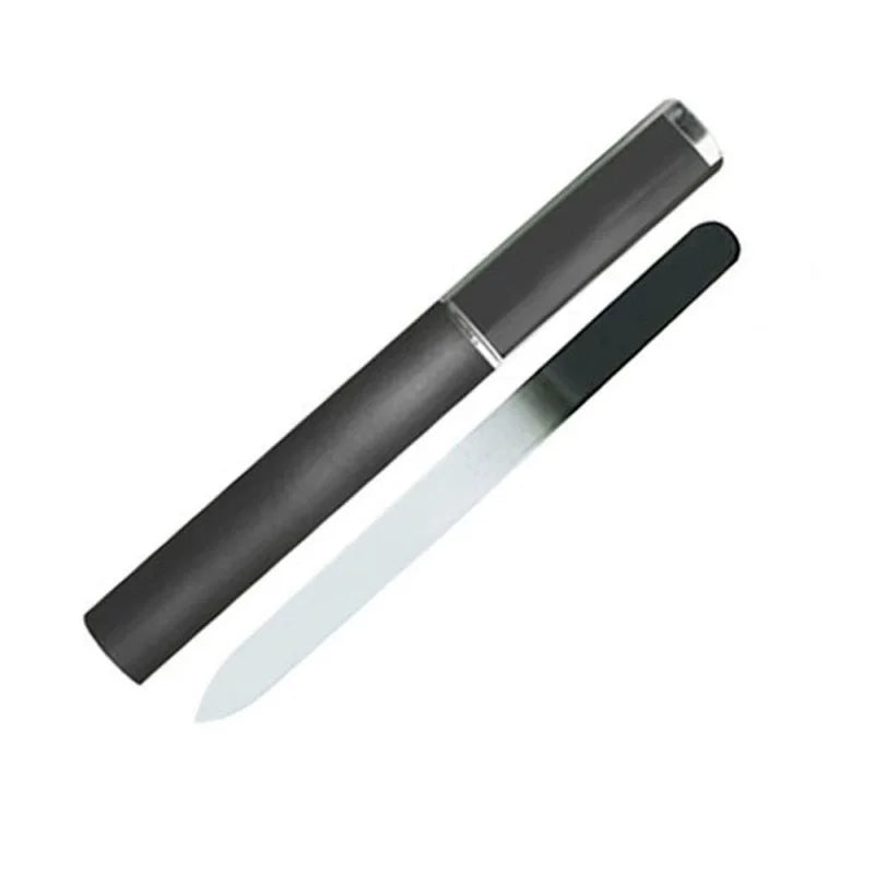 1pcs Professional Colorful Glass Nail Files strip Double-Sided Transparent Gradient Crystal Polished DIY Manicure Tools Supplies