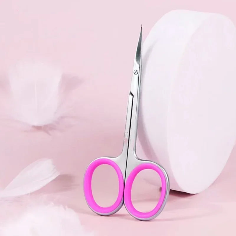 High Quality Warping Tip Cuticle Scissors anti-slippery handle Manicure Stainless Steel Nail skin Cuticle Trimmer Nippers