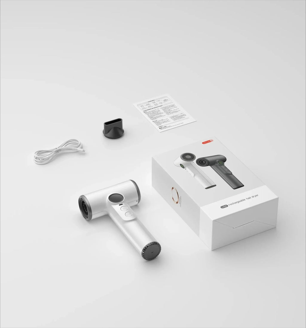 High-Speed Wireless Hair Dryer 30000Rpm Super Portable USB Charging Cold Warm Wind 100 Gear Settings for Kids Home Travel Use