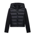 slim fit zipper hooded short warm jacket autumn and winter new product long sleeved solid color women's cotton jacket