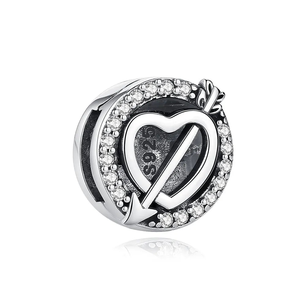 925 Sterling Silver Charms Beads Original Reflections Clip Heart Clover Crown Charm Fit Brand Bracelets Jewelry For Women