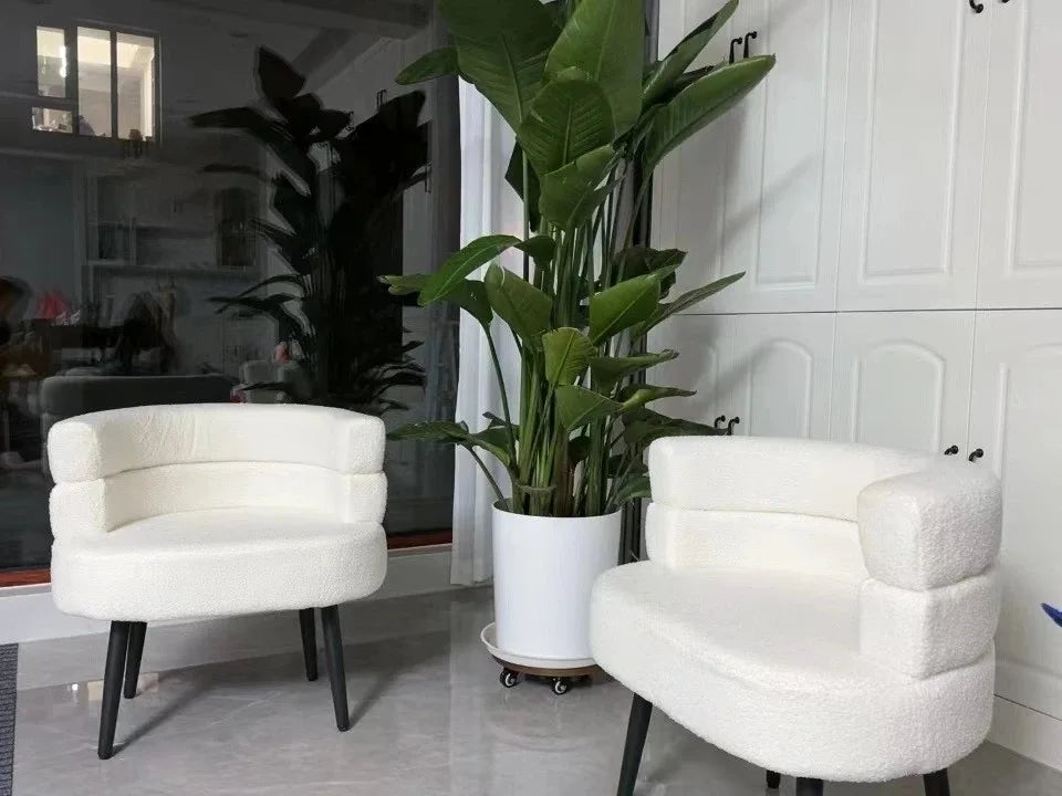 Living Room Lamb Velvet Lazy Sofa Chair Bedroom Makeup Chair Home Single Sofa Chair Lounge Chair