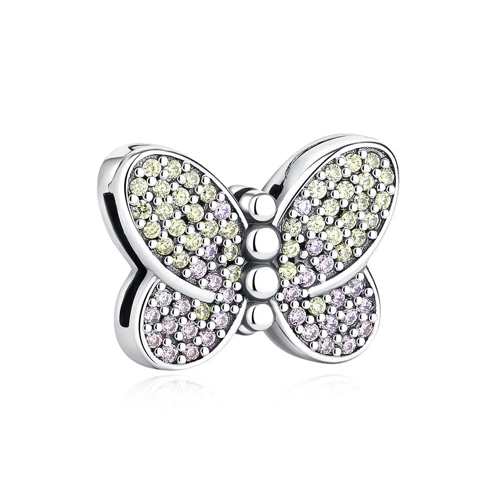 925 Sterling Silver Charms Beads Original Reflections Clip Heart Clover Crown Charm Fit Brand Bracelets Jewelry For Women