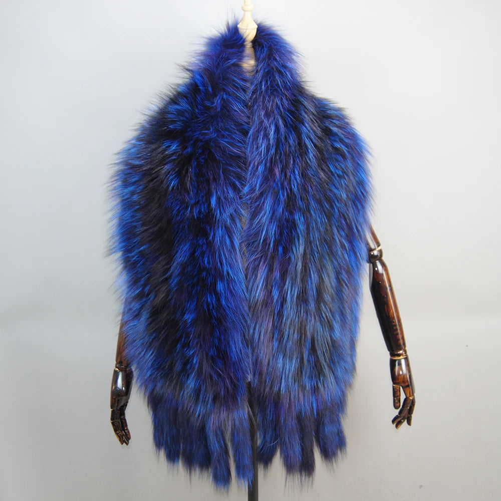 Genuine Real Fox Fur Collar Shawl 100% Natural Fox Scarf For Women Neck Warm Fur Muffler Real Fox Fur Big Scarves Female Wrap