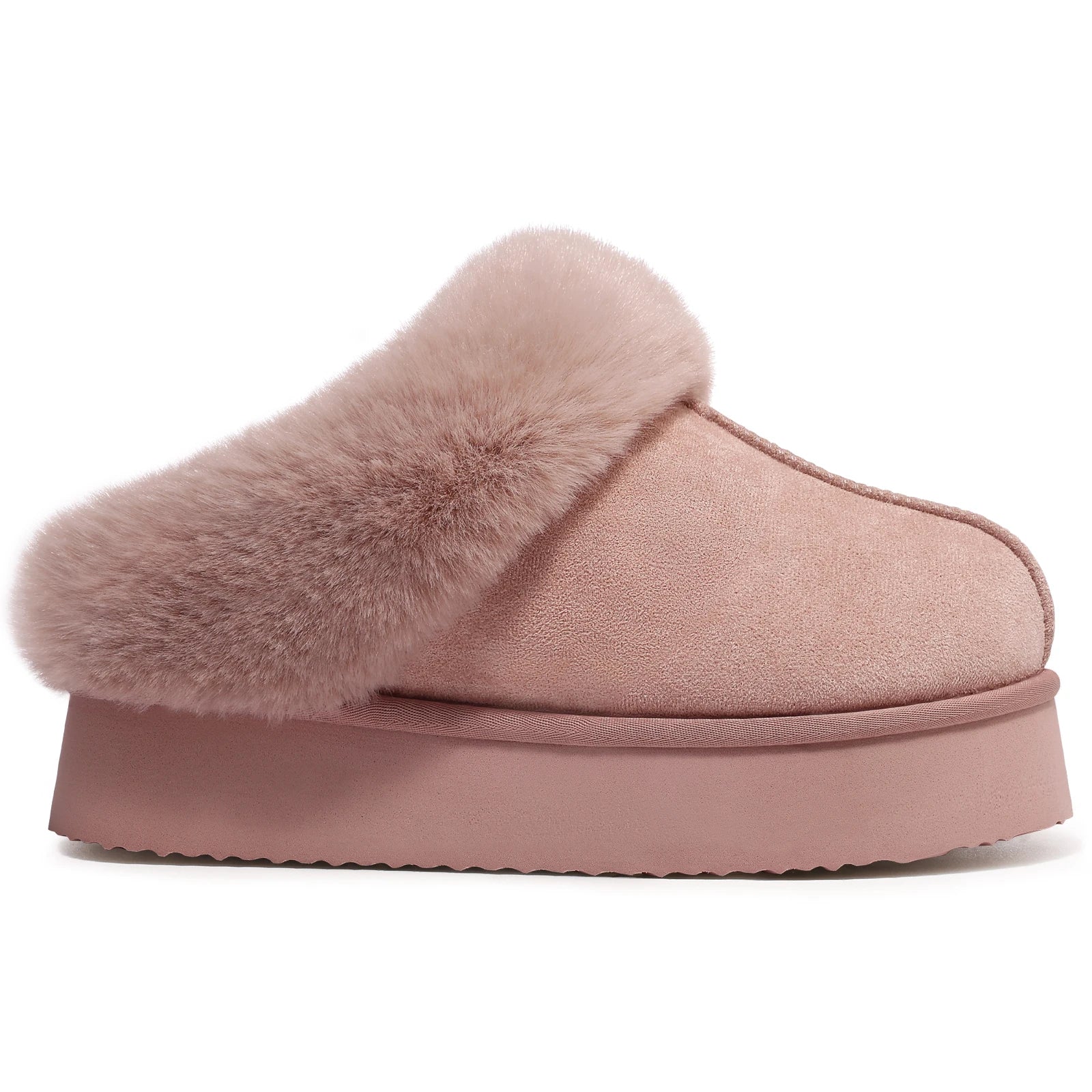 Smile Winter Ladies Slippers Fluffy Lined Warm Slippers Women Non Slip Cosy House Shoes for Indoor and Outdoor Suede Slippers