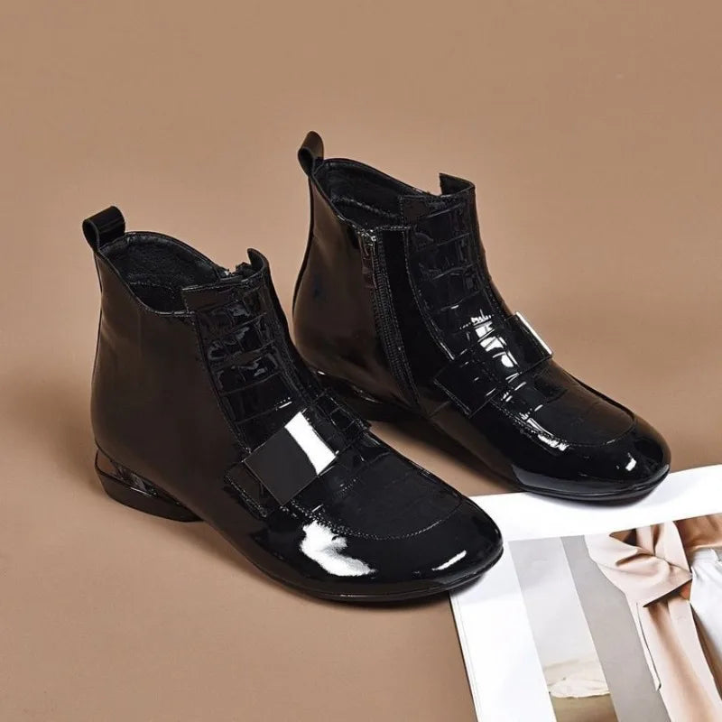 European and American Chelsea Short Boots 2024 Autumn and Winter New Luxury Style Versatile Low Heel Women's Boots Zapatos Mujer