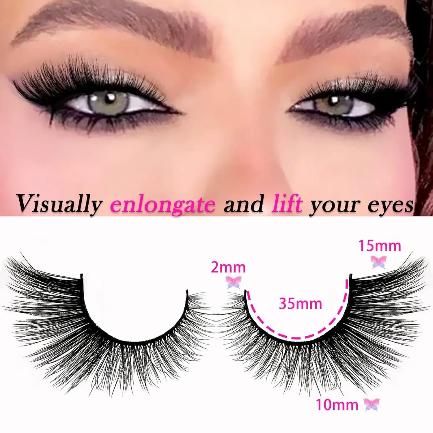 5/10/20 Pairs of False Eyelashes Set, Voluminous Curly Natural-looking Lashes, Lengthened & Thickened Winged Out Style