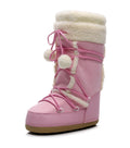Pink Winter Warm Boots New Women Snow Boots Cold-proof Ski Boots Warm Mid-calf Space Boots Slip-resistant Cotton Shoes Platform