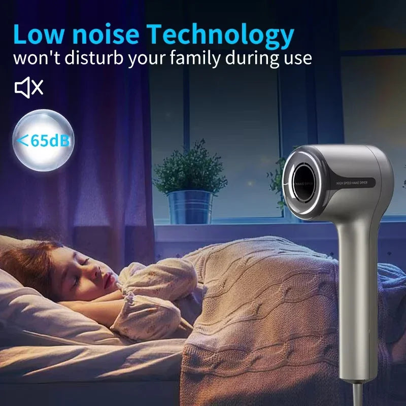 Professional Bladeless Negative Ion Hair Dryer – 1500W High-Power High-Speed, Salon-Level Styling Tool, with Free Hair  Clips