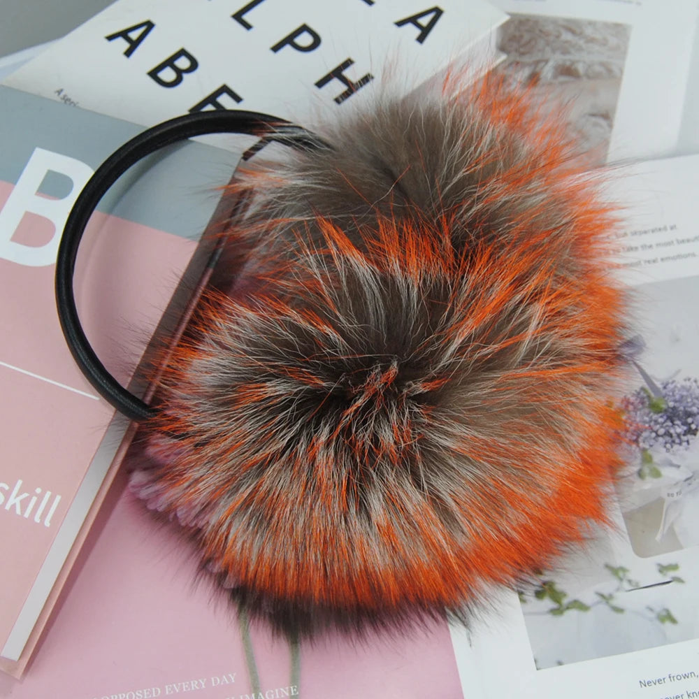 New Style Luxury Ladies Fox Fur Earmuffs Winter Women Warm Real Fox Fur Earmuffs Girl's Earlap Ultra Large Ladies Plush Earmuff