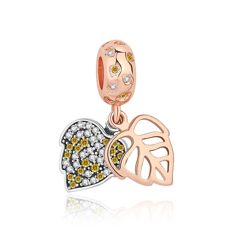 Original 925 Sterling Silver Charms Butterfly Firefly Lucky Clover Beads Fit Brand Bracelets Necklaces Diy Jewelry For Women