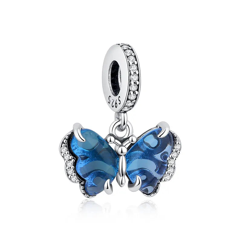 Original 925 Sterling Silver Charms Butterfly Firefly Lucky Clover Beads Fit Brand Bracelets Necklaces Diy Jewelry For Women