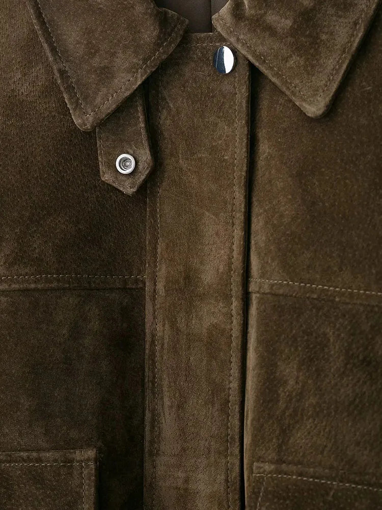 Women's Autumn Fashion Coats Solid Turn-Down Collar Zipper Long Sleeve Pockets Single-Breasted Female Casual Chic Jackets