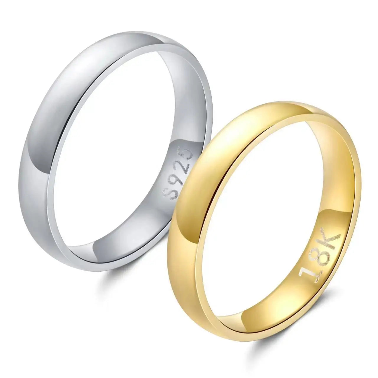 Gold Plated Ring Gold Colour Fashion Women's Simple Couple's Wedding Ring Engagement Jewellery Gift