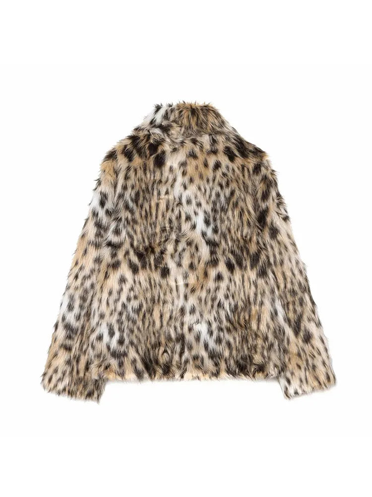 Women Fashion Faux Fur Coat Women 2025 Autumn Warm Stylish Casual Coat Winter Street Slim Elegant Outerwear Femme New