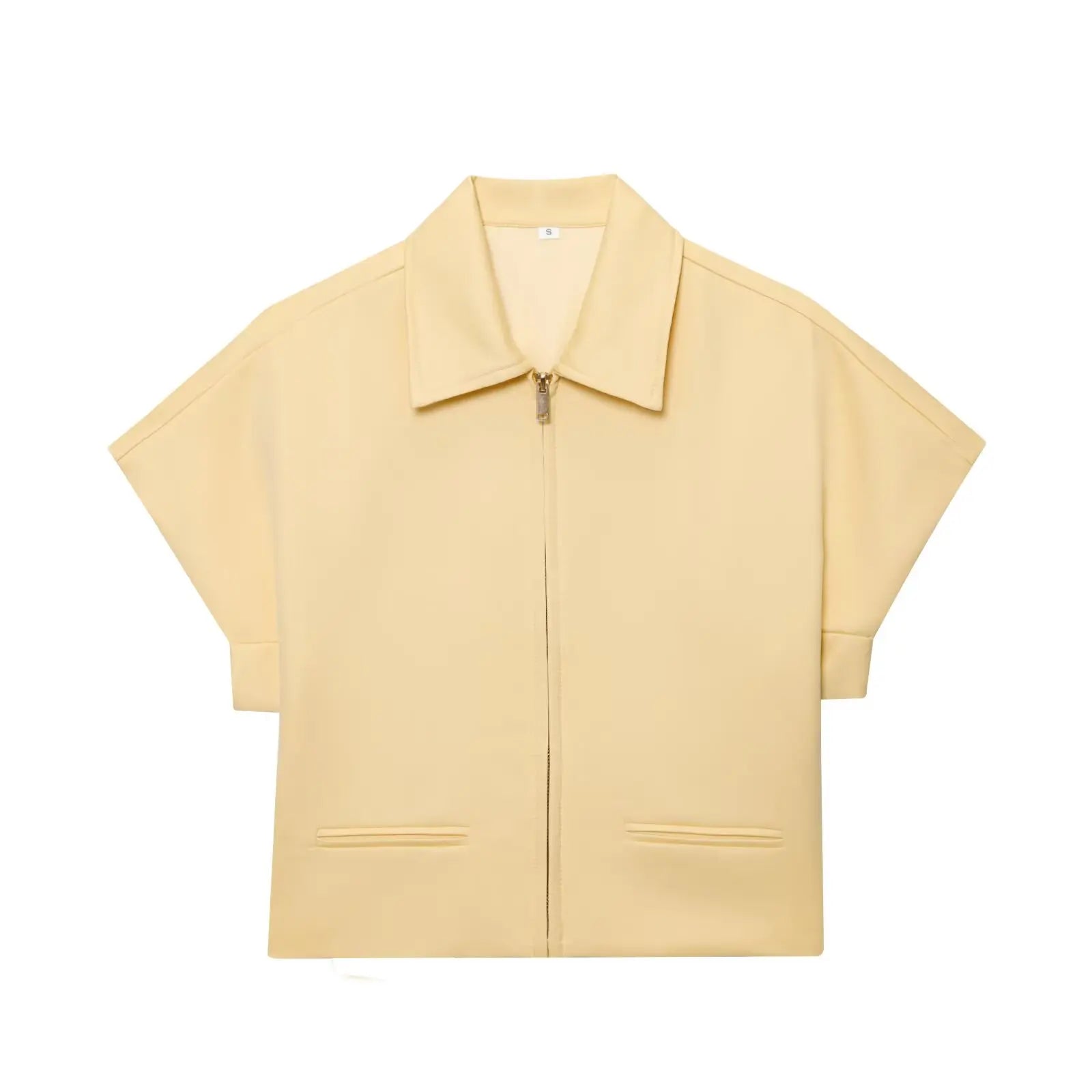 Women's Casual Zipper Jackets Streetwear New In Outerwears Women Bomber Jacket Yellow Fashion Chic Lady High Street Cropped