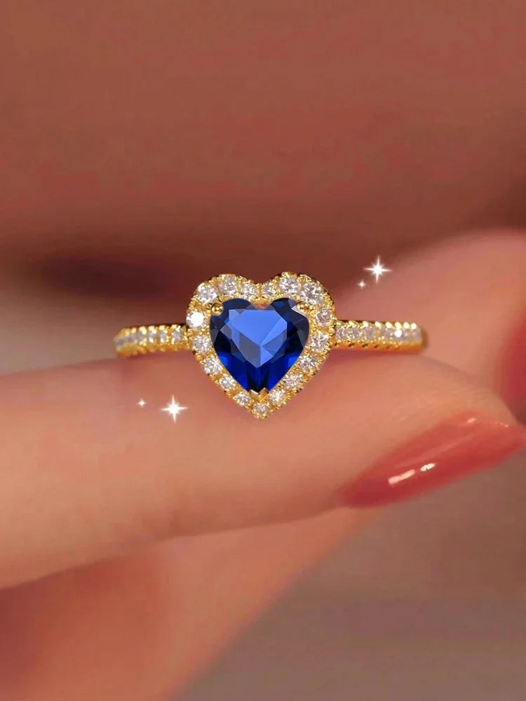 Gorgeous Zircon Shiny Love Heart Ring for Women Engagement Wedding Real 925 Sterling Silver Luxury High Quality Fine Jewelry