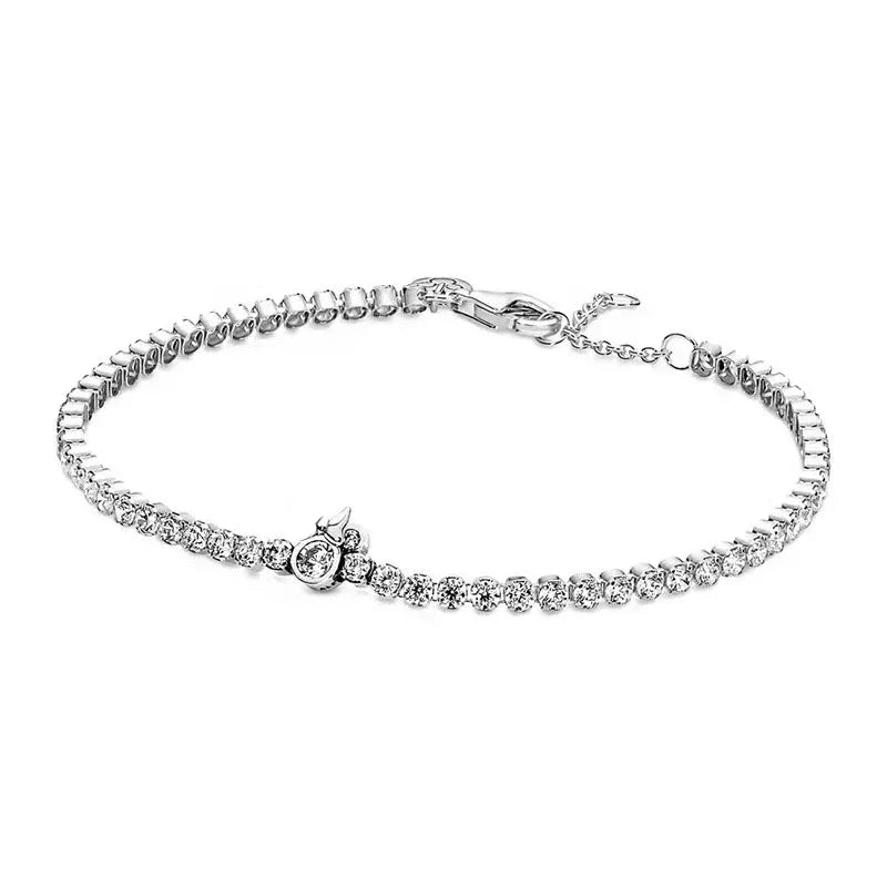 New 925 sterling silver women's charm classic adjustable fashion tennis bracelet New Year Christmas surprise jewelry