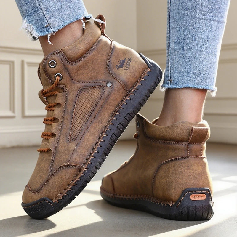 Shoes for Women Large Size Leather Boots Fashion Women's Ankle Boots Handmade Stitching New Flat Casual Shoes New Sneakers Women