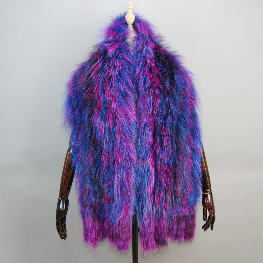 Genuine Real Fox Fur Collar Shawl 100% Natural Fox Scarf For Women Neck Warm Fur Muffler Real Fox Fur Big Scarves Female Wrap