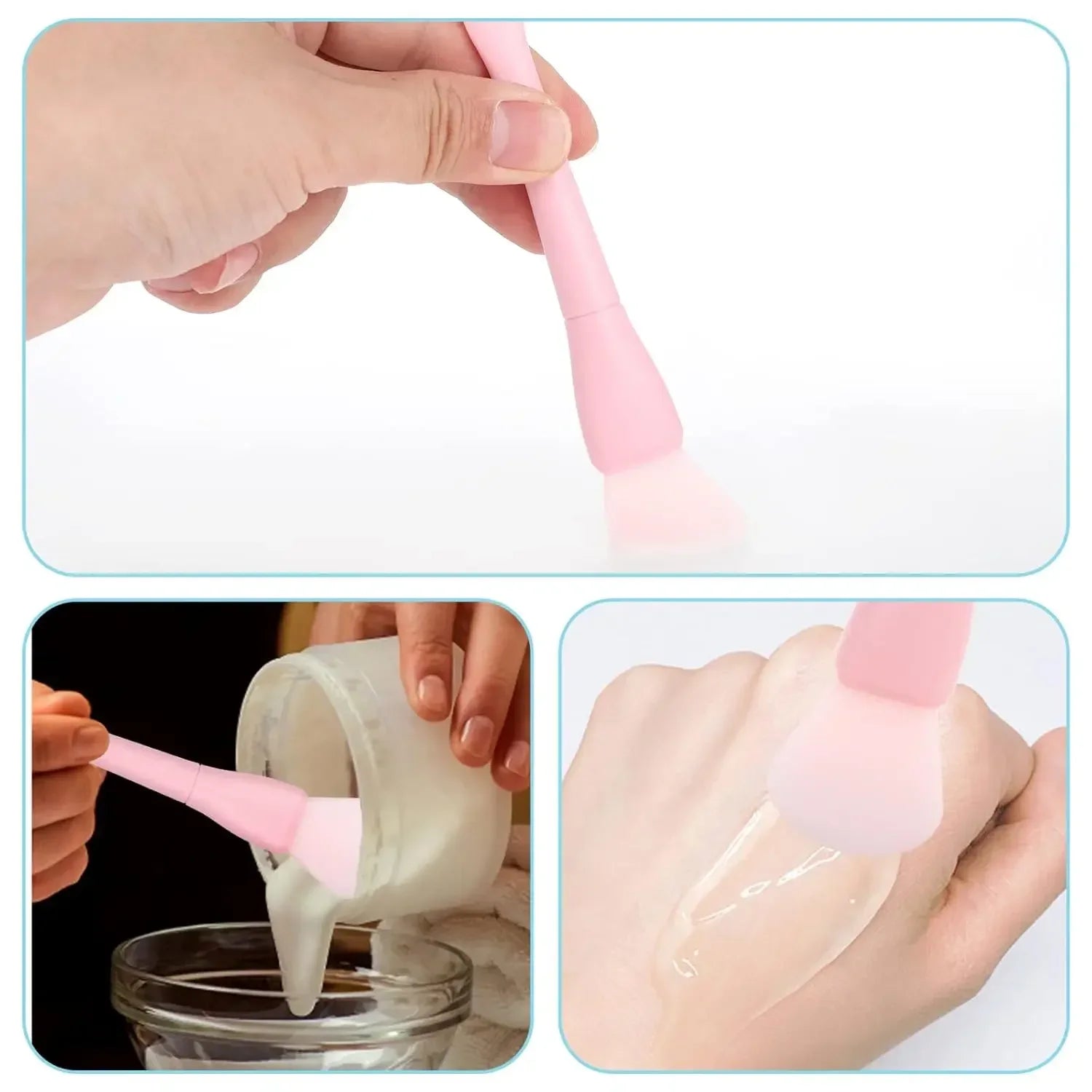 Silicone Face Mask Brush, Portable Soft Dual-Ended Moisturizing Mask Brush for Applying Cream & Lotion - Beauty Tool