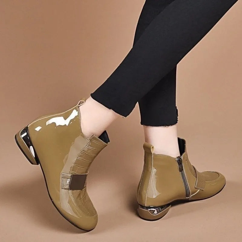 European and American Chelsea Short Boots 2024 Autumn and Winter New Luxury Style Versatile Low Heel Women's Boots Zapatos Mujer