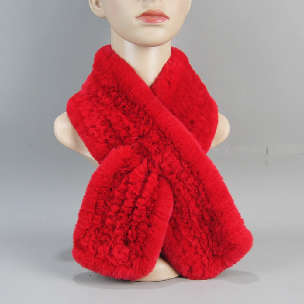 2025 New Fashion Women Real Rex Rabbit Fur Headbands Warm Good Elastic Real Rex Rabbit Fur Scarf Natural Rex Rabbit Fur Scarves