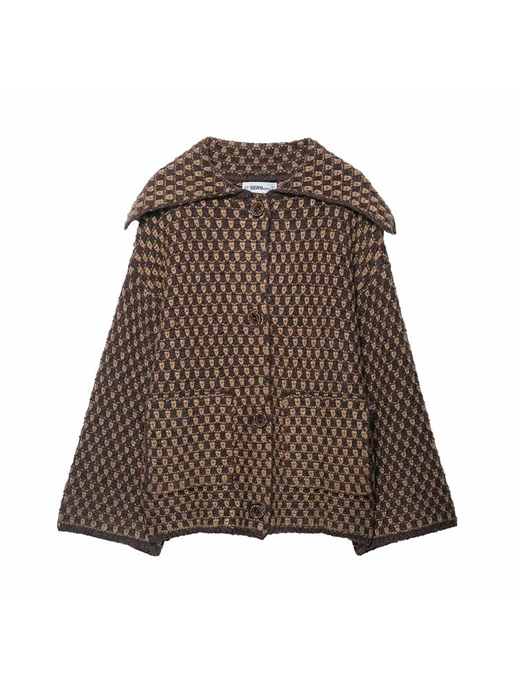 Women 2025 Autumn New Sweater Cardigan Coat Women Fashion Casual Elegant Long Sleeve Knitted Tops Outerwears Pull Femme