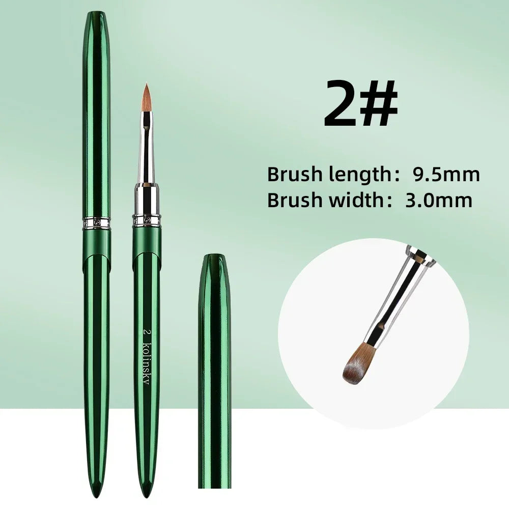 New High Quality Kolinsky Acrylic Nail Brush New Product Metal 100% Pure Kolinsky Brush for Acrylic Nails Sizes 2-18 Nail Tool